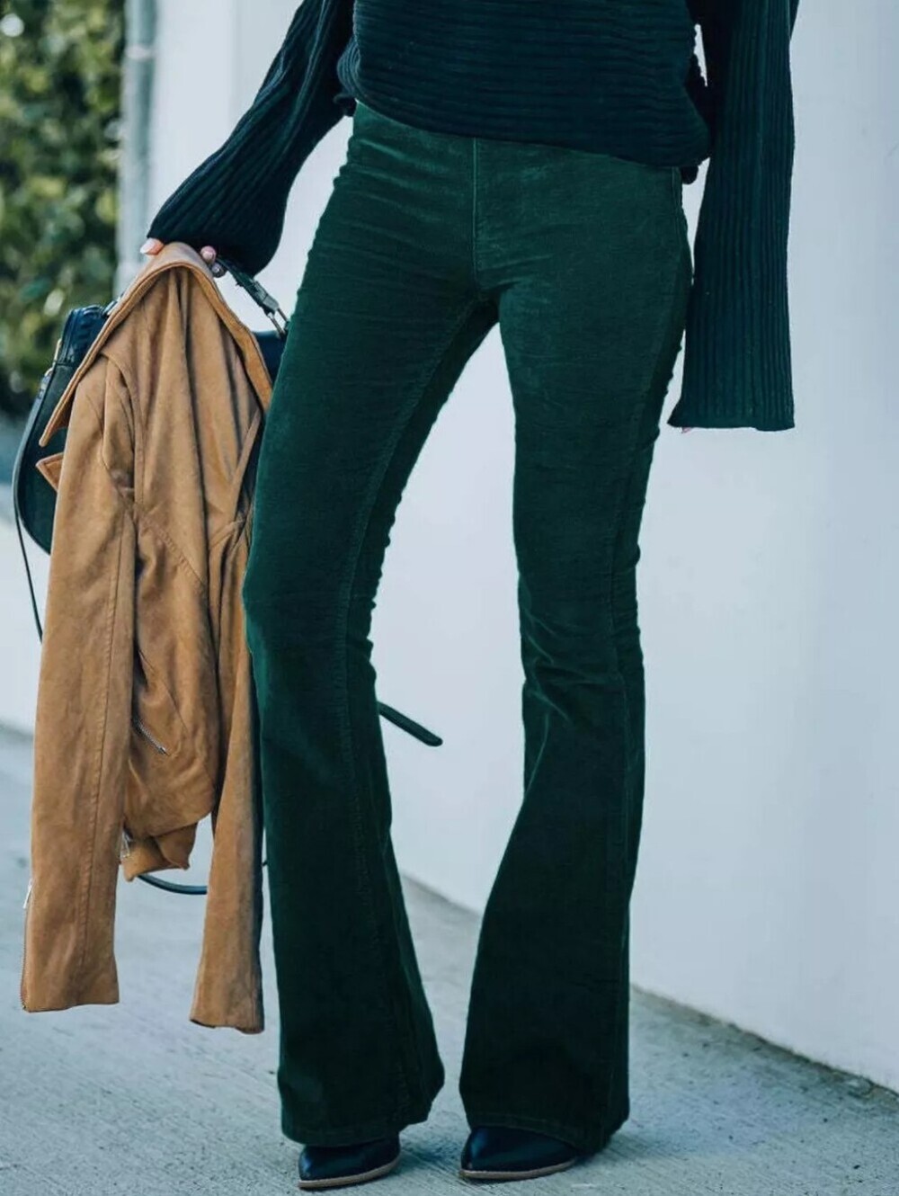 Full Size Corduroy Flare Pants - Picture 2 of 3